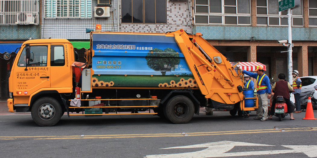 A garbage truck in Kaohsiung, Taiwan -- Tony Coolidge photo